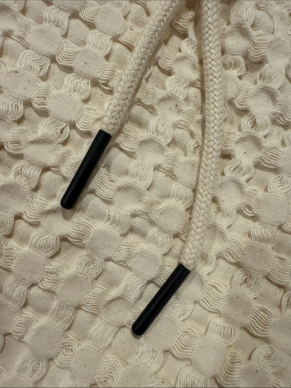 OAS Cream Waffle-Texture Swim Trunks